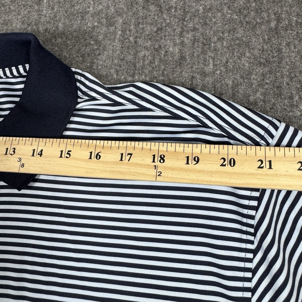 FootJoy FJ Men's XL Navy Striped Golf Polo Shirt Performance - Picture 6 of 8